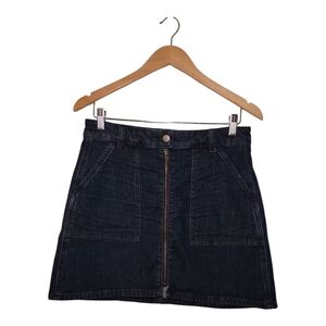 Madewell Front Zipper Denim Mini Skirt With Pockets Women's Size: 28